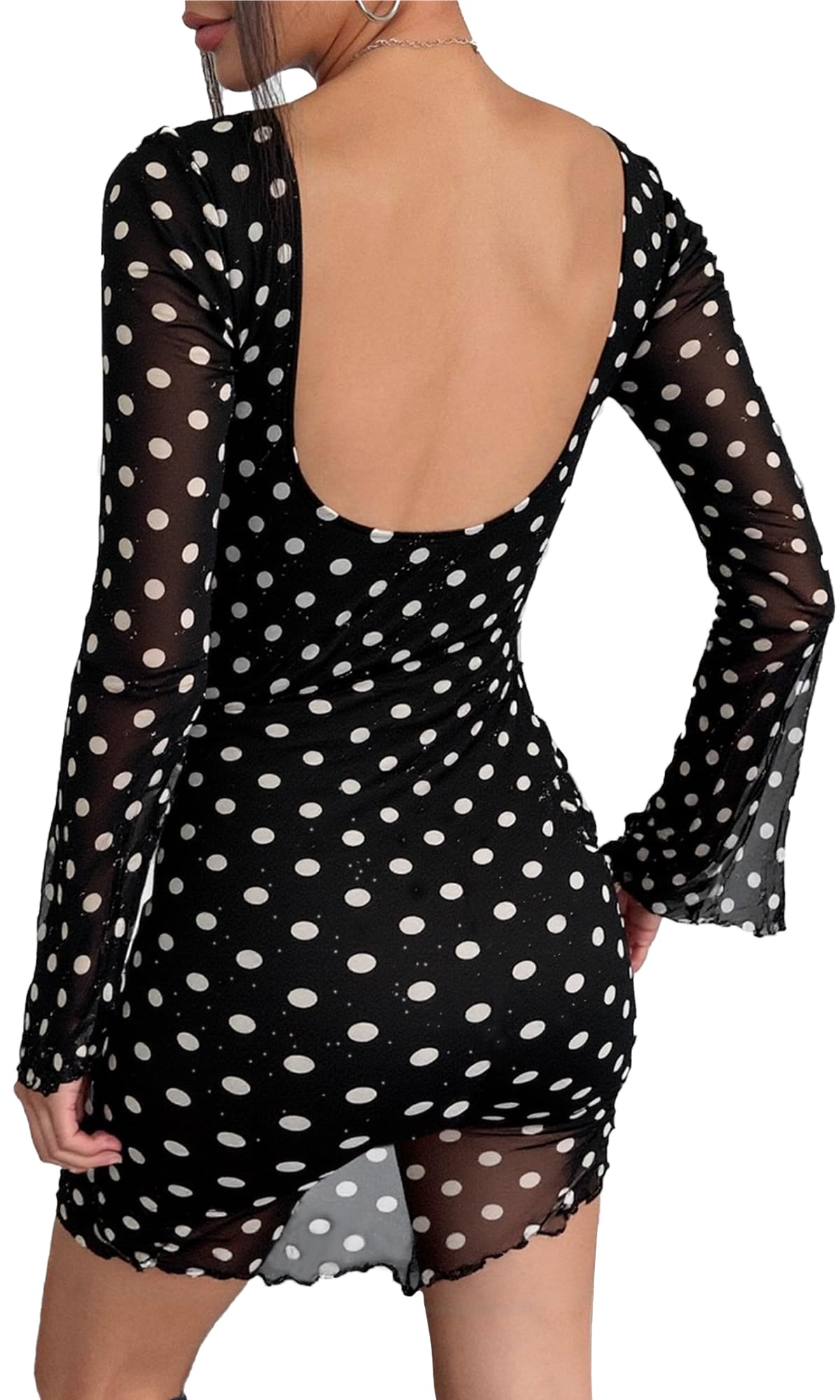 Robe robes décontractée manches longues coupe flatteuse et dos nu