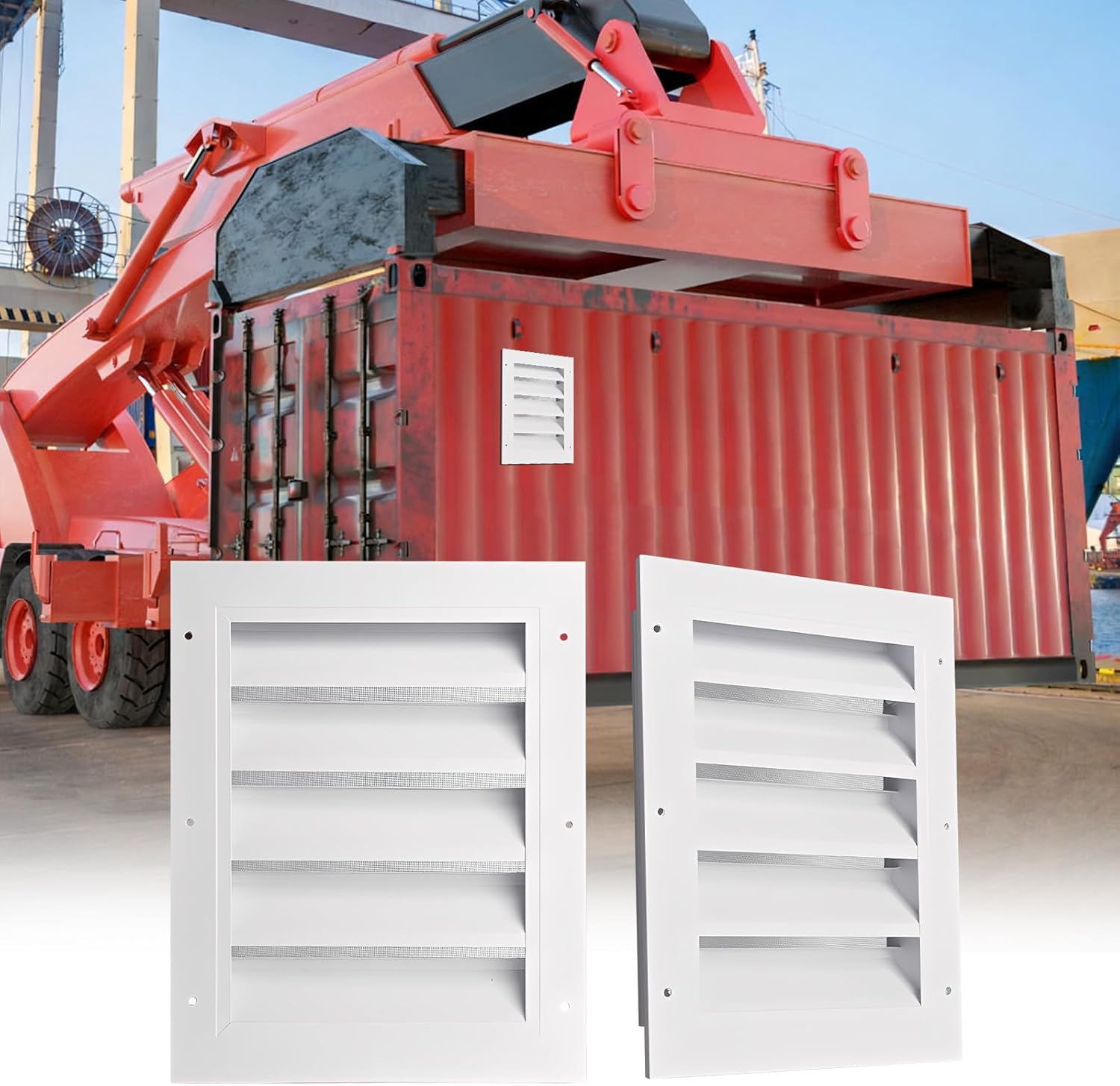 2 Pack 11.4" x 14.2" Shipping Container Vent with Screens, Shipping Container Air Vents, Increase Air Circulation, Prevents Condensation and Overheating, Suitable for Container Houses, Containers