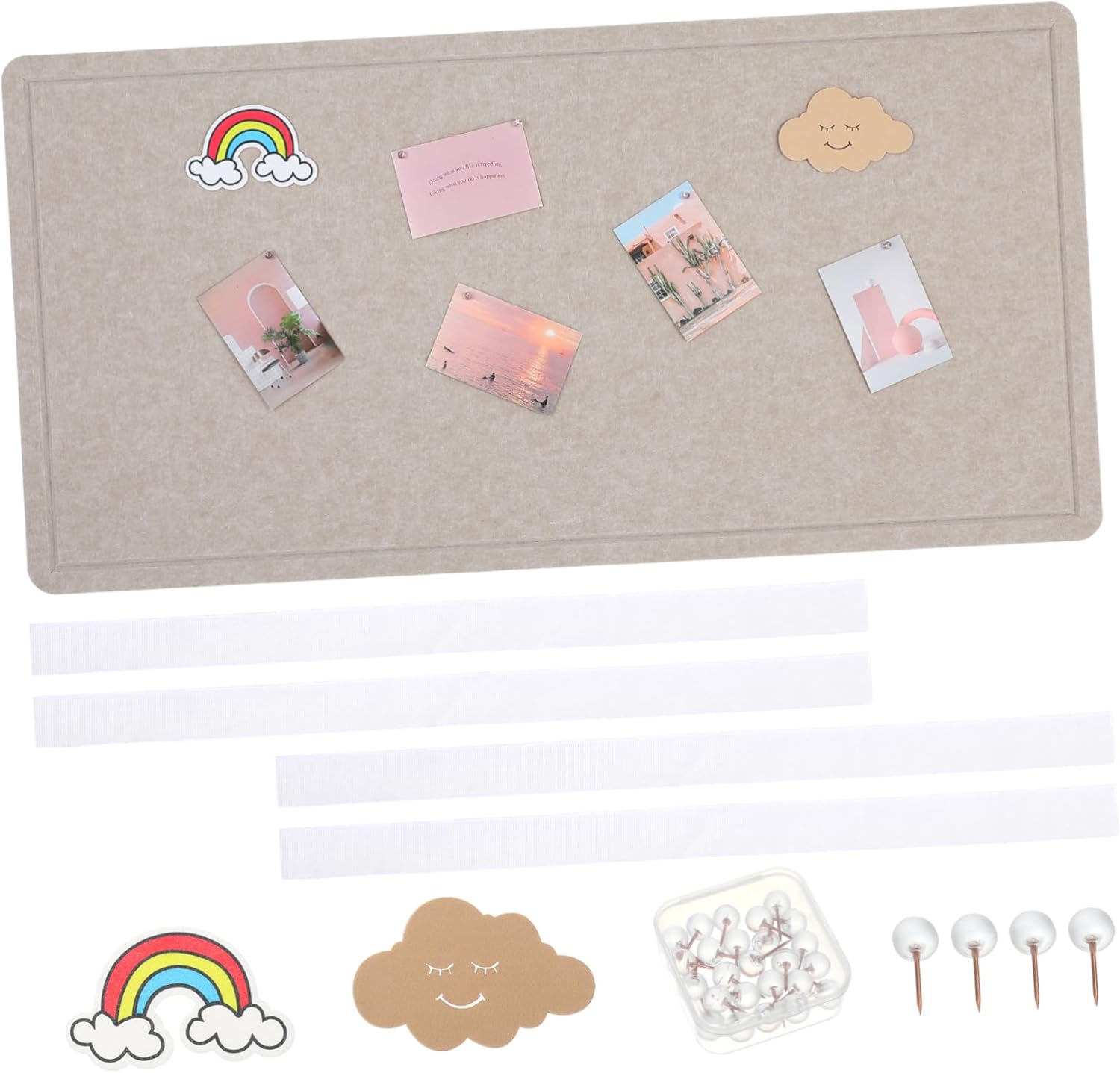 jojofuny 60x120cm Wall Decorative Pin Board Felt Bulletin Board Portable for Office School Wall