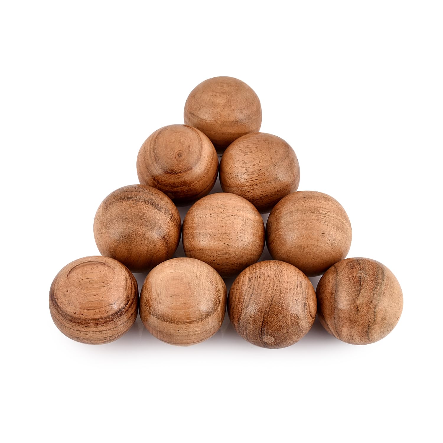 Decorative Ball Acacia Wood Set of 10 for Centerpiece or Individual Use Ideal for Use in Tray Balls or Basket Décor (5.08cm x 5.08cm x 5.08cm)