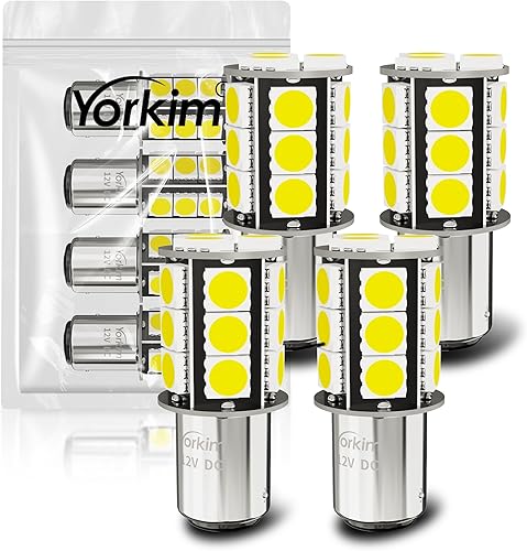 Miniatura 4 de Yorkim 3157 Bombillas LED ámbar superbrillantes, 3056 3156 3156A 3057 4057 3157 4157 T25 bombillas LED para luces de freno, luces de marcha atrás