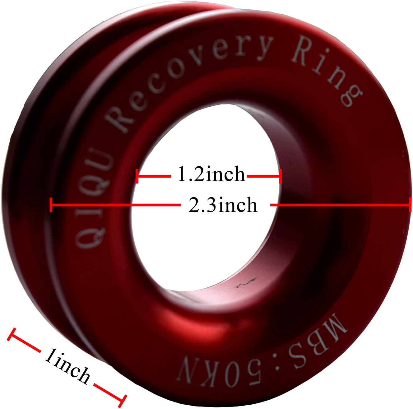 QIQU Recovery Ring kits for ATV UTV SUV Truck Recovery Suitable for Soft Shackle (5T, Red) : Automotive
