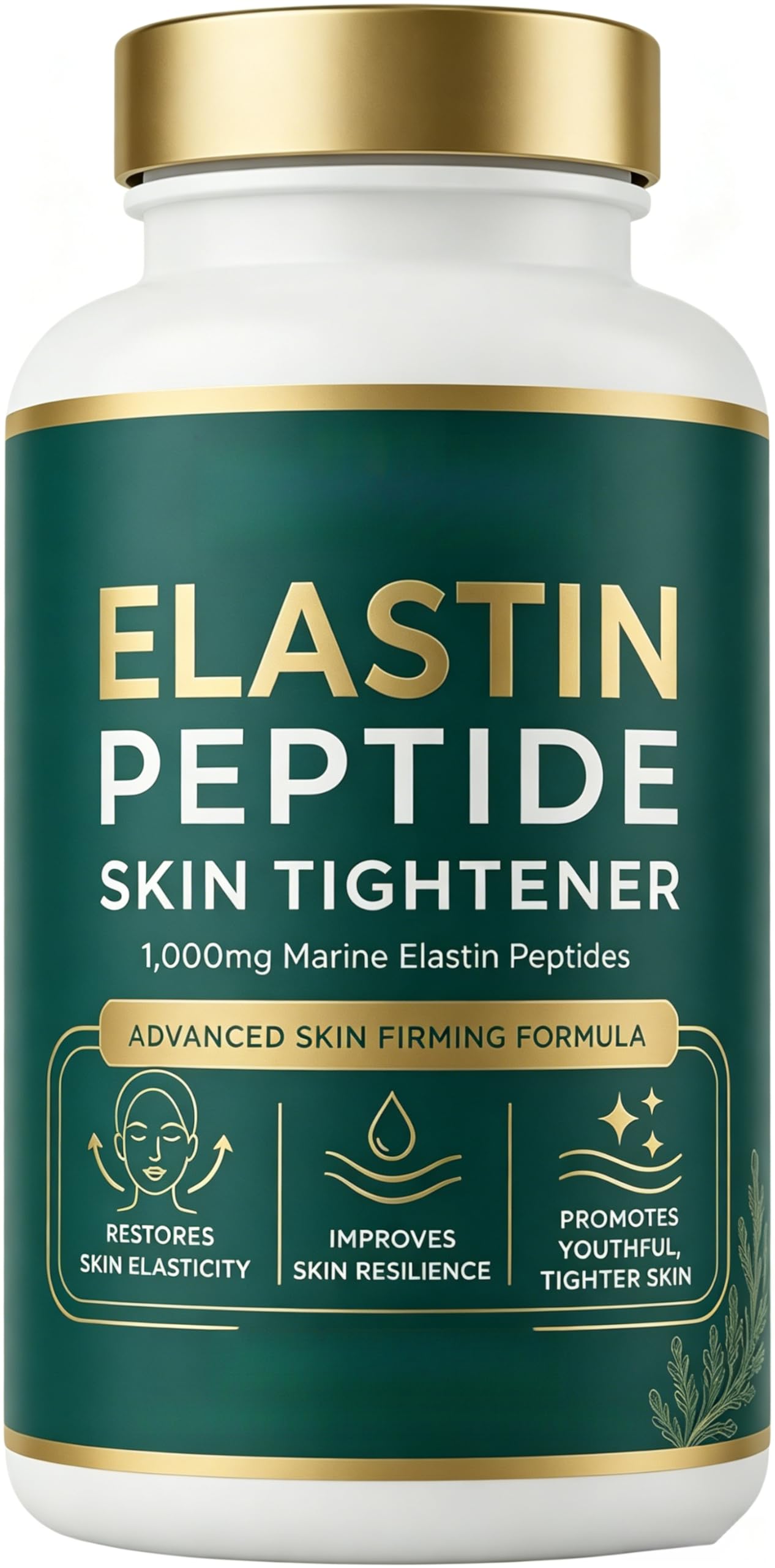 Peptidi di elastina 1000mg, riduce segni dell'invecchiamento, migliora salute, tonicità ed elasticità della pelle, adatto a donne e uomini