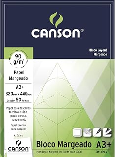 Bloco layout margeado A3+ 90g com 50 folhas Canson