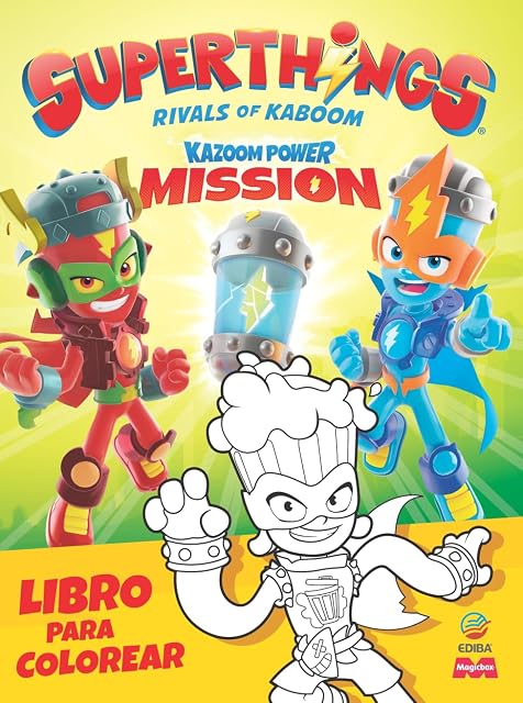 Portada de Libro para colorear Superthings Kazoom Power - Mission
