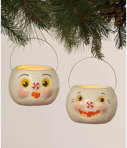 Miniatura 4 de Bethany Lowe Cubo de muñeco de nieve feliz pequeño