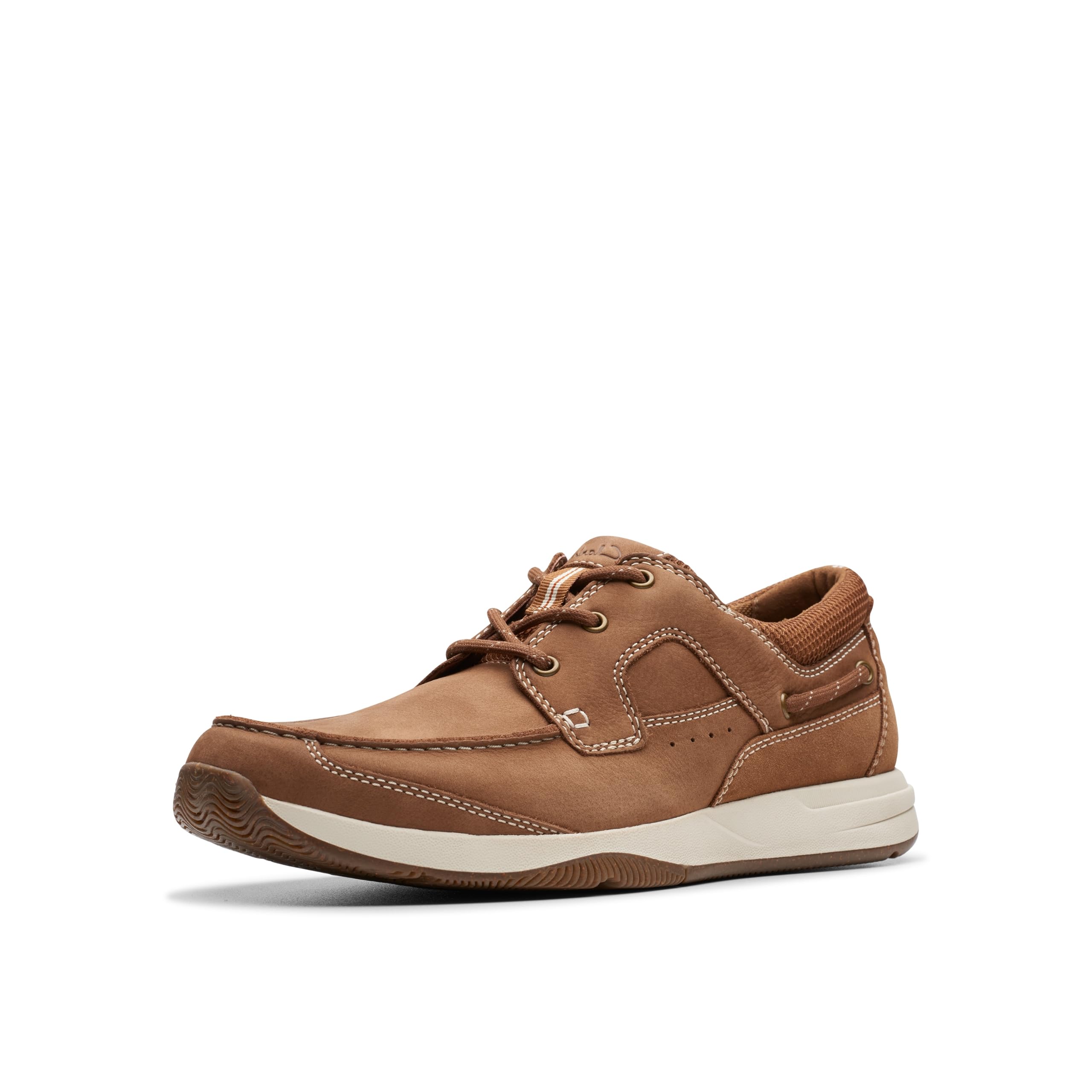 Clarks Sailview Lace - Zapatos náuticos para hombre con cordones, bronceado claro Nubuck, 40 EU
