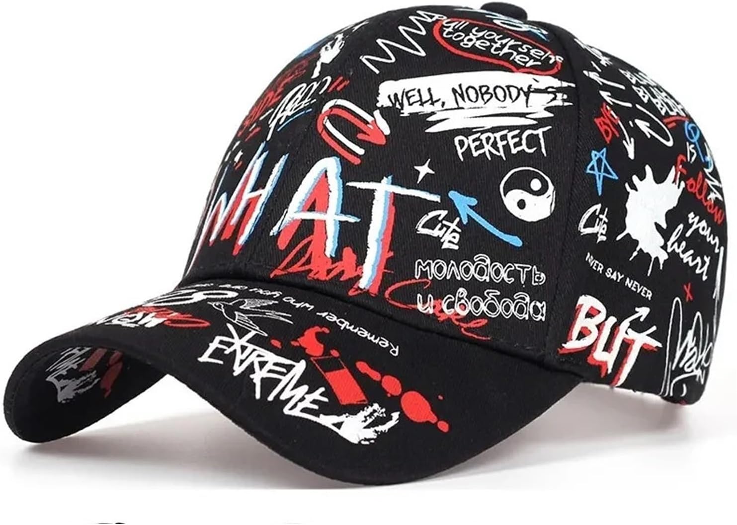 1 x Korea Graffiti Fashion Hipster Hat Personality Trend Men and Women Baseball Caps Hip Hop Caps