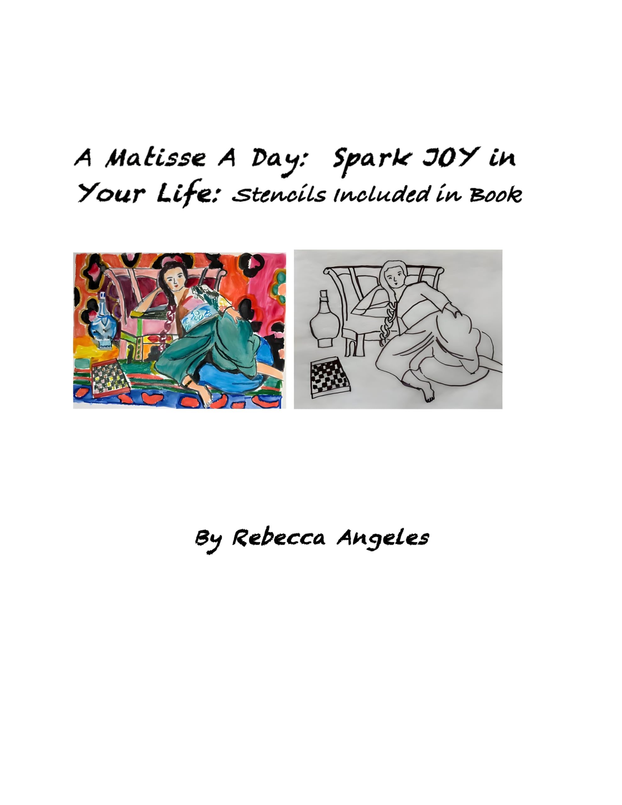 Livre Matisse A Day en anglais avec pochoirs inclus pour amateurs d'art