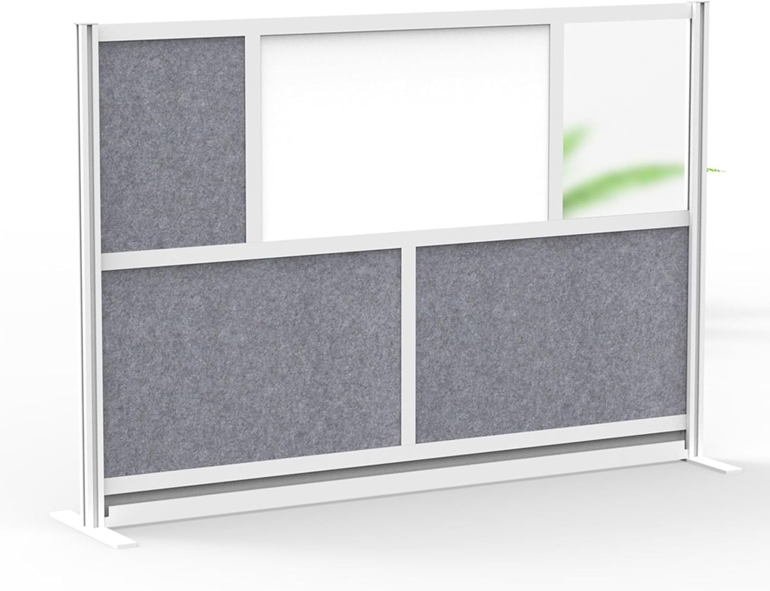 FSE 373-MW-7048-FWCG Modular Room Divider Wall System - 70" x 48" Starter Wall - Silver Frame, Whiteboard