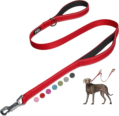 Miniatura 10 de Fida Correa resistente de 6 pies para perro con 2 cómodas asas acolchadas, asa de tráfico y gancho avanzado de fácil presión, correa reflectante