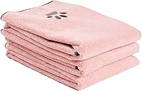 Ritz Premium Embroidered Microfiber Pet Towels (3-Pack, Blush Pink) - 18x28 Super Absorbent, Fast-Drying, Hair-Trapping Dog & Cat Towels