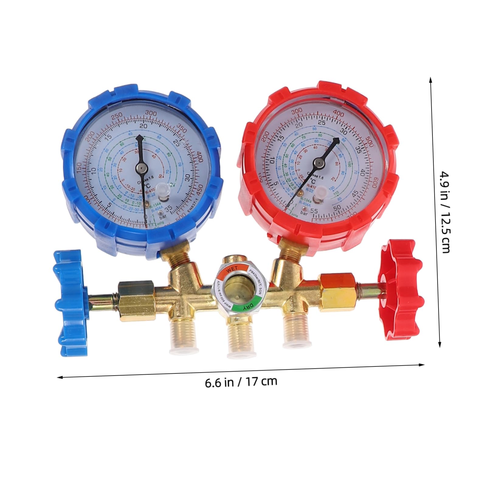 SUPVOX Set Tubo di Ricarica Refrigerante in Rame e Gomma Manometro per Climatizzazione Auto, Misuratore Refrigerante per Festa Estiva e Sistemi di Condizionamento Aria