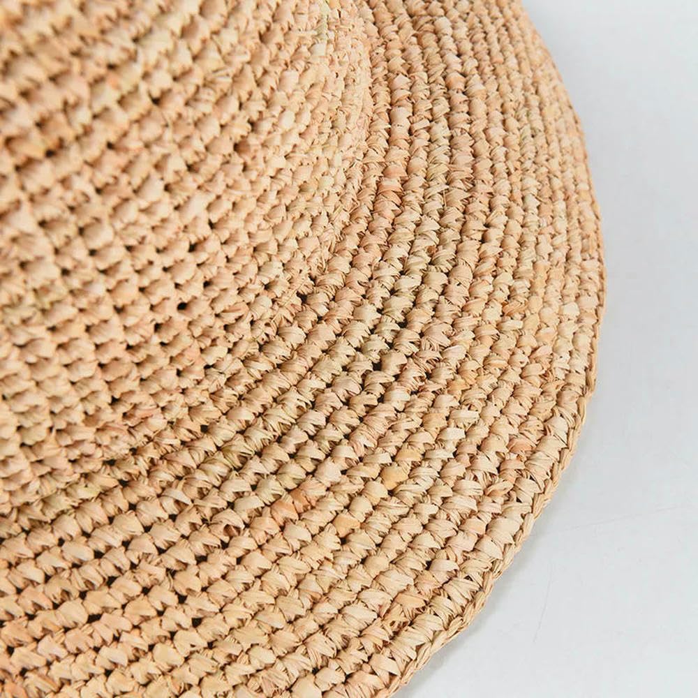 Naturalna rafia designerski plażowy kapelusz przeciwsłoneczny dla kobiet ręcznie robiony szydełkowany słomkowy kapelusz damski wiosenny letni kapelusz typu bucket floppy czapka rybacka