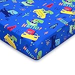 UOMNY Crib Sheet, Dinosaur Crib Sheets Baby Sheet for Standard Crib and Toddler Mattresses Nursery Bedding Sheet Crib Mattress Sheets for Boys and Girls 1 Pack Toddler Sheet
