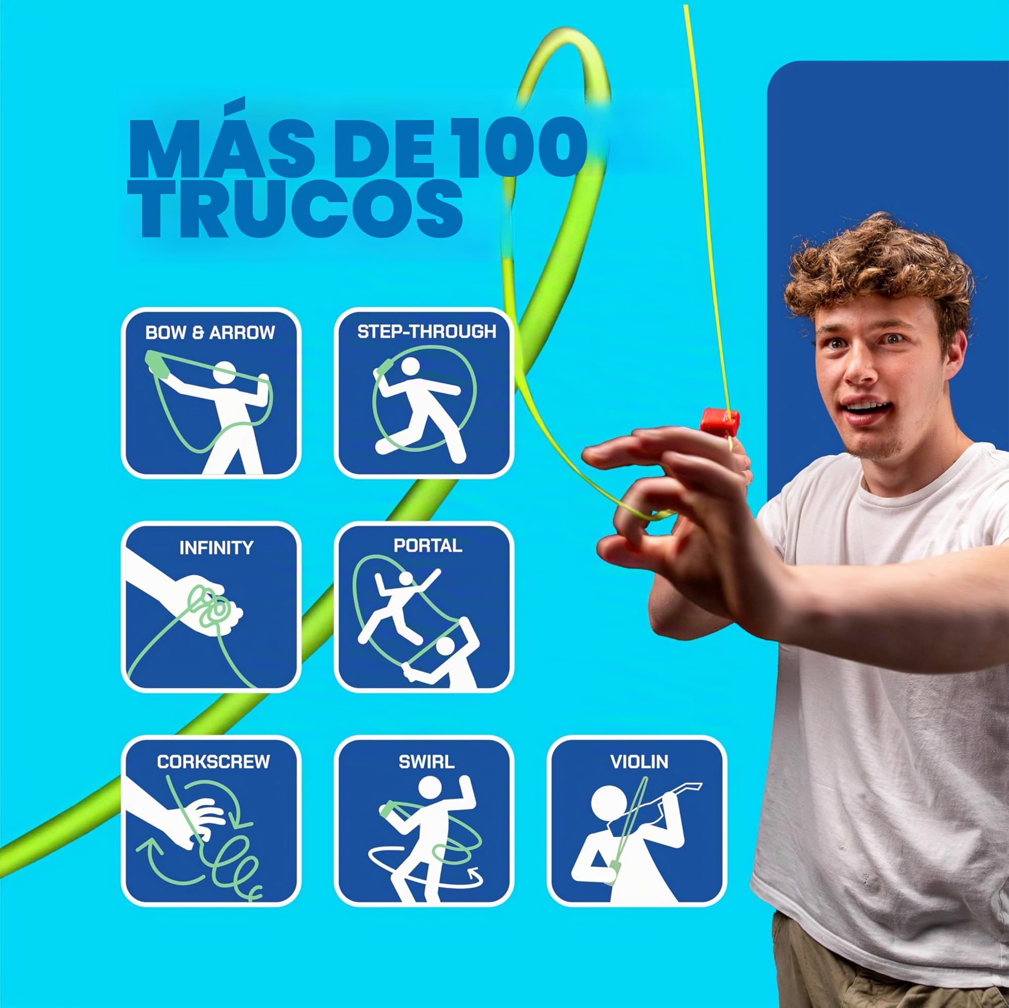 ZipString Original - Como se ve en Shark Tank - Juguete clásico lanzador de cuerda - Vuela un bucle de cuerda en el aire para trucos y diversión infinitos