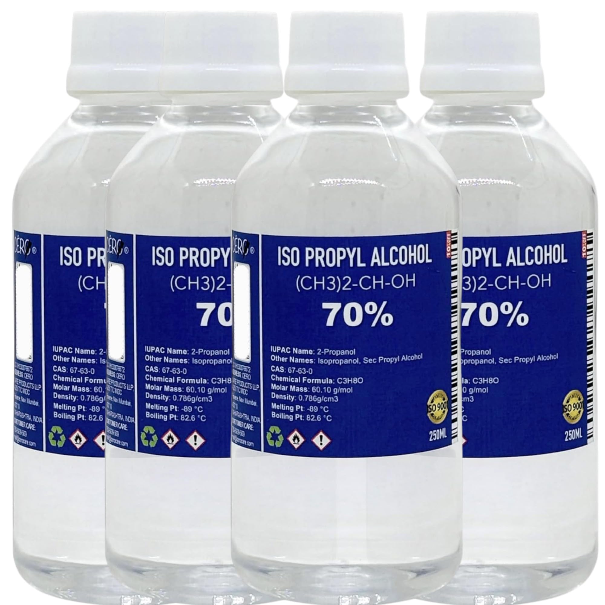 CERO ® IPA Isopropyl Alcohol for Cleaning, 70% Pure [(CH3)2-CH-OH] CAS: 67-63-0 (250ml) 4pcs-image-44