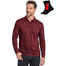 MERINNOVATION 100% Merino Wool Long Sleeve Polo Shirts for Men - Breathable Moisture Wicking Polo Sweater Men Polo Shirt