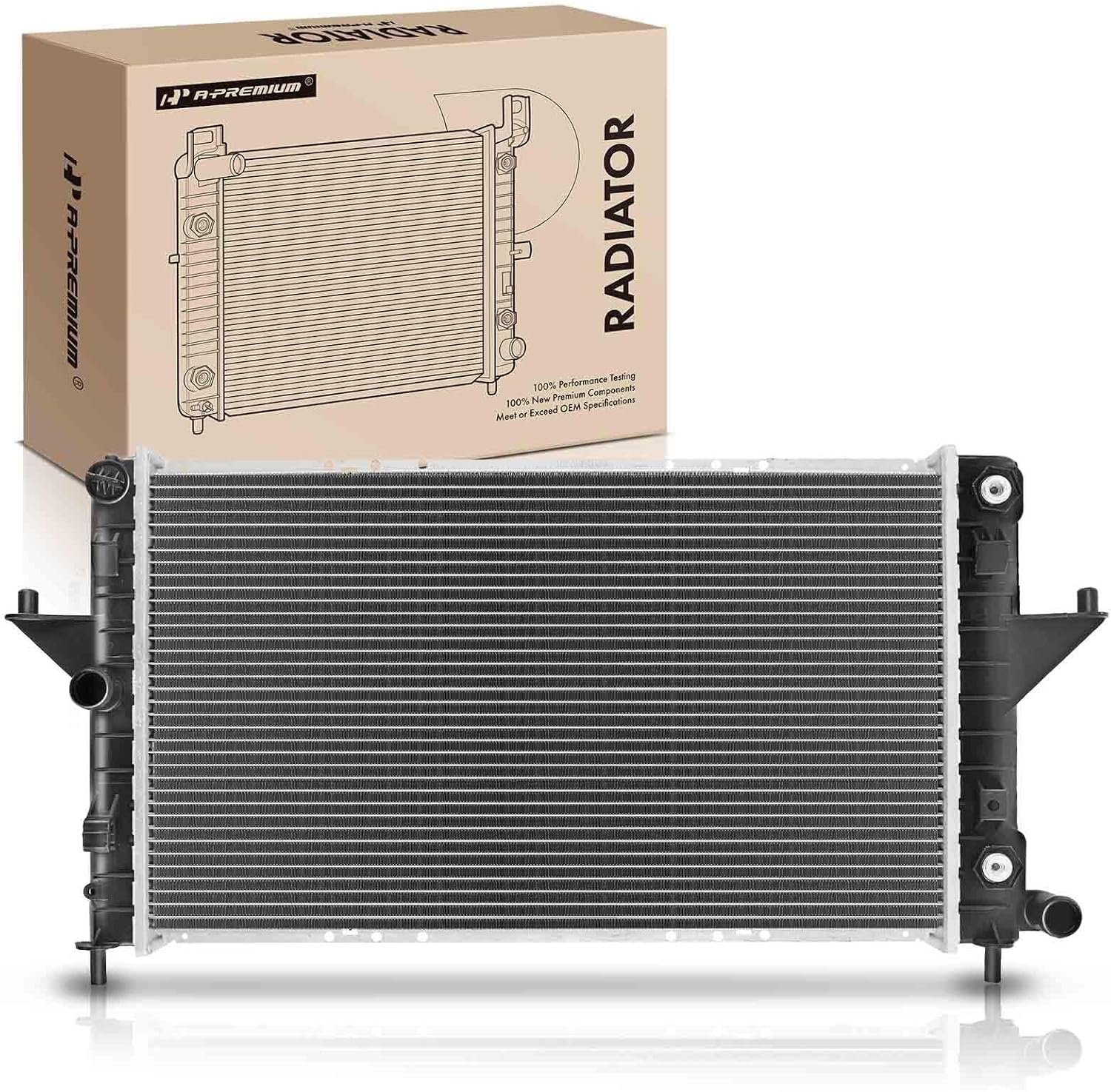 A-Premium Engine Coolant Radiator with Oil Cooler Compatible with Saturn SC1 SC2 SL SL1 SL2, 1994-2002 L4 1.9L, SW1 1994-1999, SW2 1994-2001, L4 1.9L, Automatic Trans.