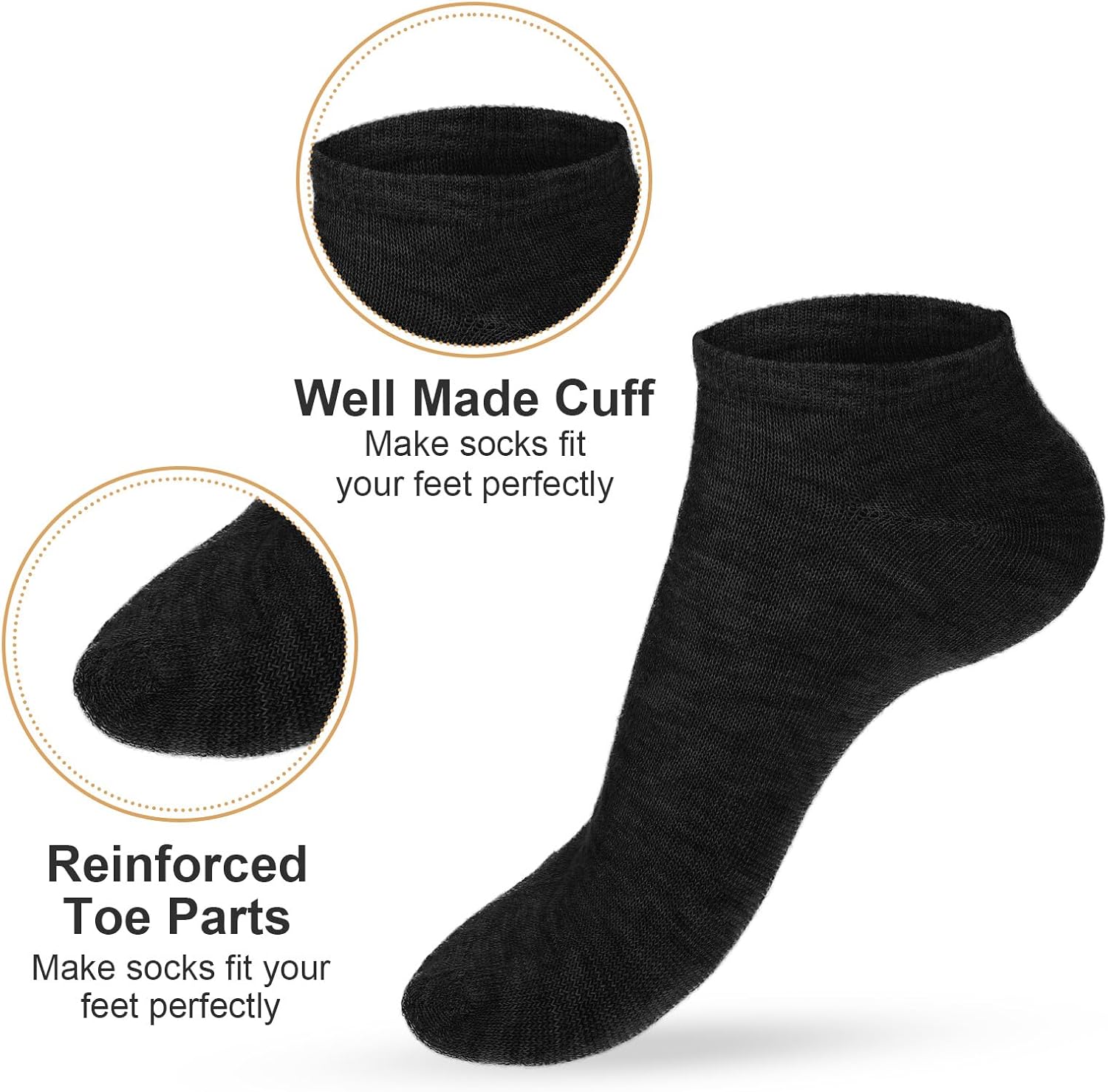 Dimeho 100 Pairs Ankle Socks Breathable Socks Athletic Cushioned Running Low Cut Sock Moisture Wicking Cotton Short Sports