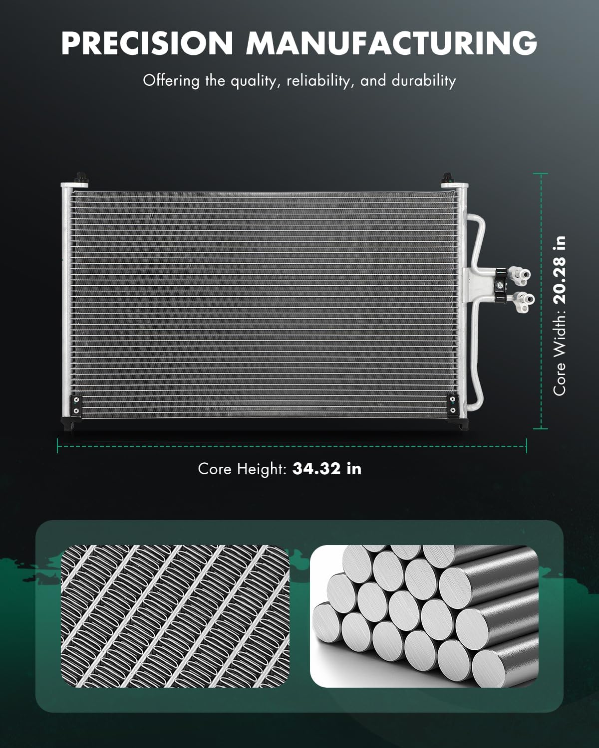 SCITOO A/C Condenser for 2001-2004 for Ford for Escape 2.0L 2001-2004 for Ford for Escape 3.0L 2001-2004 for Mazda for Tribute 2.0L 2001-2004 for Mazda for Tribute 3.0L Replace 4975