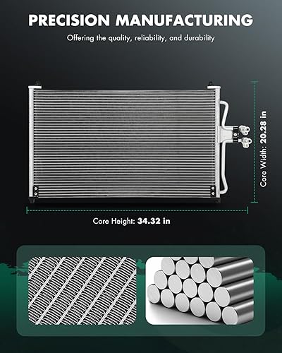 Vista 204 de SCITOO Aire acondicionado condensador compatible con Chevrolet, para modelos GMC - Silverado 2500 HD 2015-2019 - Sierra 2500 HD 2015-2019 - 6.0L