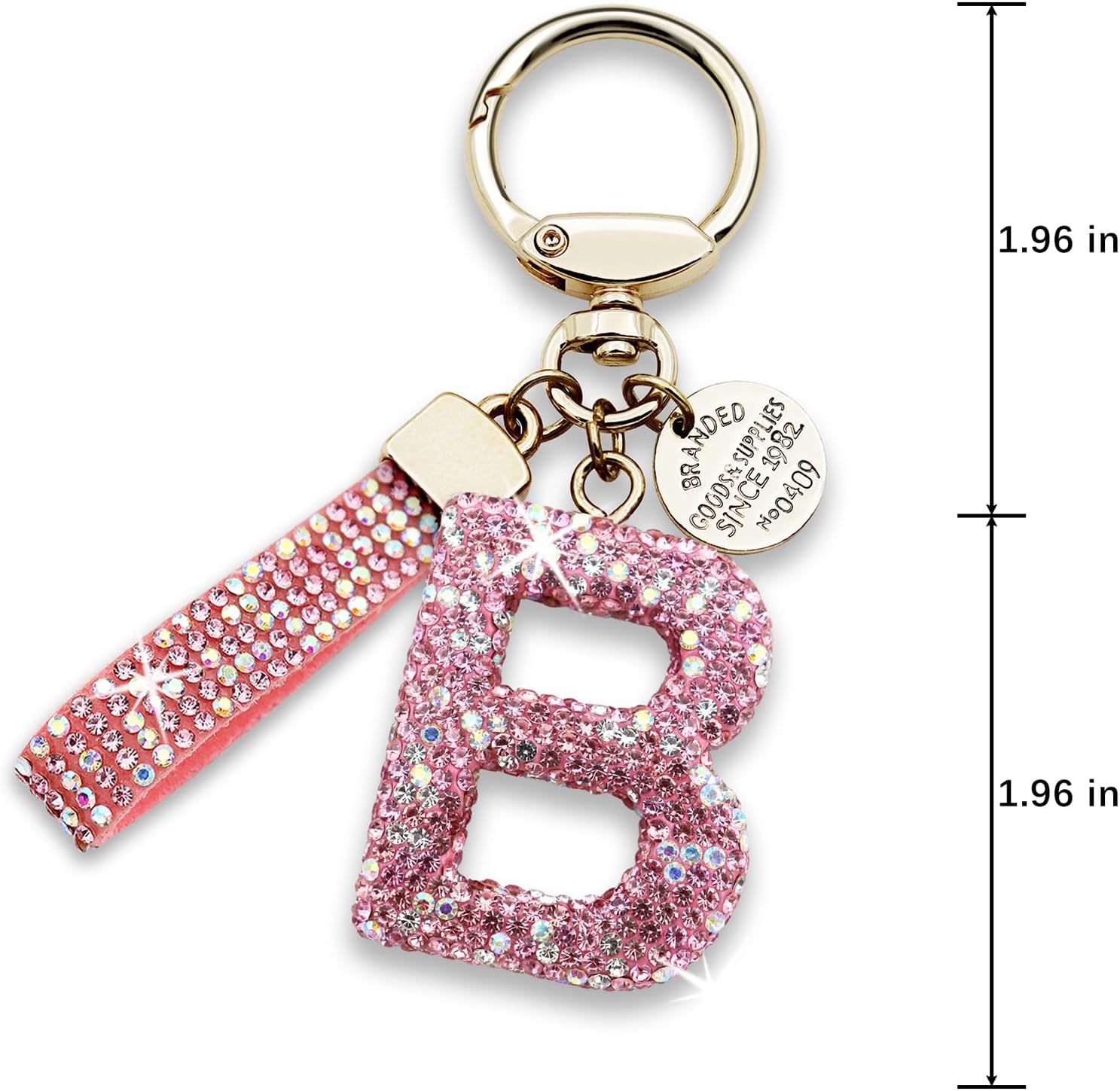 Initial Letter Keychain Gift for Women Girls Cute keyring for Backpack image 3