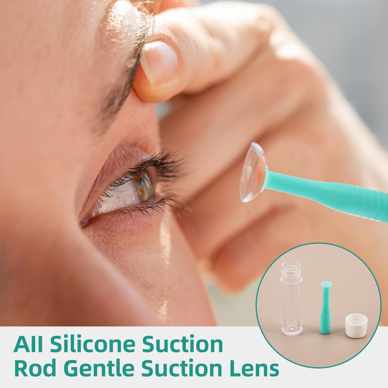 4 Ayuda Para Inserción De Lentes De Contacto, Insertadores De Lentes De Contacto De Silicona,Ventosas Para Lentes De Contacto Herramienta Facilita La Colocación Precisa Y Lentes De Contacto (Verde)