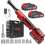 21V Electric Ratchet Wrench Set,60FT-LBS (80N.m) Extended Cordless Ratchet Wrench with 2x 2.0Ah Battery,3/8