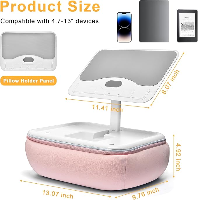 Soporte de Almohada para Tablet, Ajustable, Rosa miniatura 7