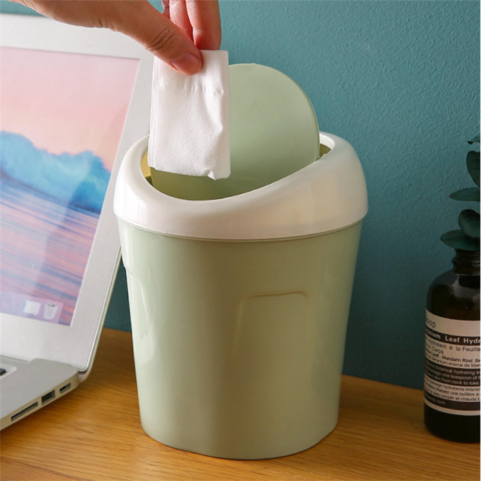 Mini Desktop Trash Can with Lid 1 6L 0 4 Gallon Bedroom Bathroom Trash Can Countertop Waste Bin