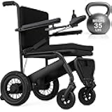 Vive Lightweight Electric Wheelchair for Adults - Foldable Power Wheel Chair - Collapsible, Folding, Ultralight, Motorized, Light Weight Travel Senior Carbon Fiber Mobility Aid - Weighs 35 lbs