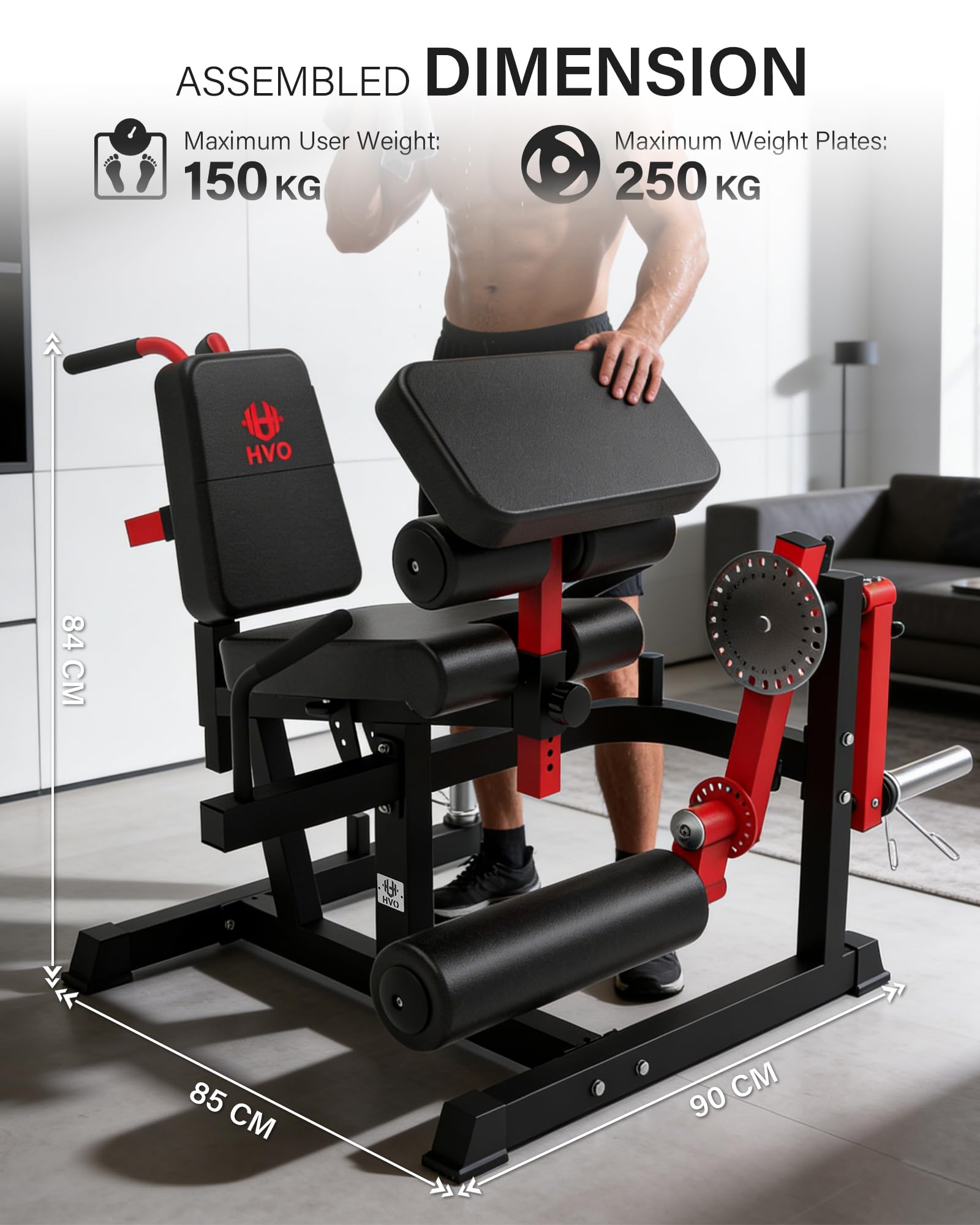 HVO Beinstrecker und Beinbeuger Gerät: Sitzende Beinstrecker Maschine Beine Curl Trainingsgerät Beinpresse Beintrainer für Zuhause Fitnessgerät Home Gym sportgeräte Leg Curl and Extension