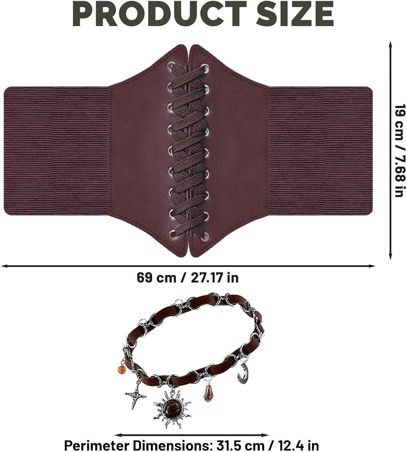 Renaissance Costume Women Medieval Viking Pirate Shirt Dress Corset Waist Belt Necklace Halloween Victorian Costume