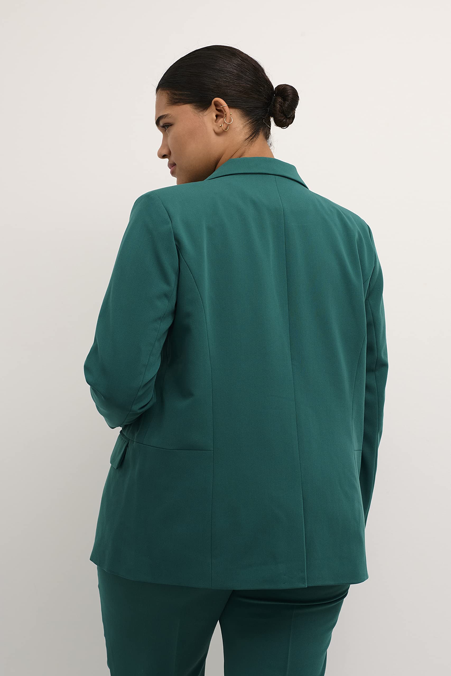 Kaffe Curve Plus-Size Women's Blazer Long Sleeves Single Button Front Pockets Donna