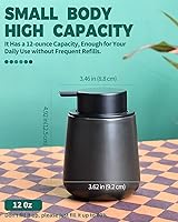 Vista 4 de Bosilunlife Dispensador de Jabón Espumoso Cerámico - Dispensador de Jabón de Mano de Espuma de 12Oz Negro Mate Dispensador de Jabón de Cocina