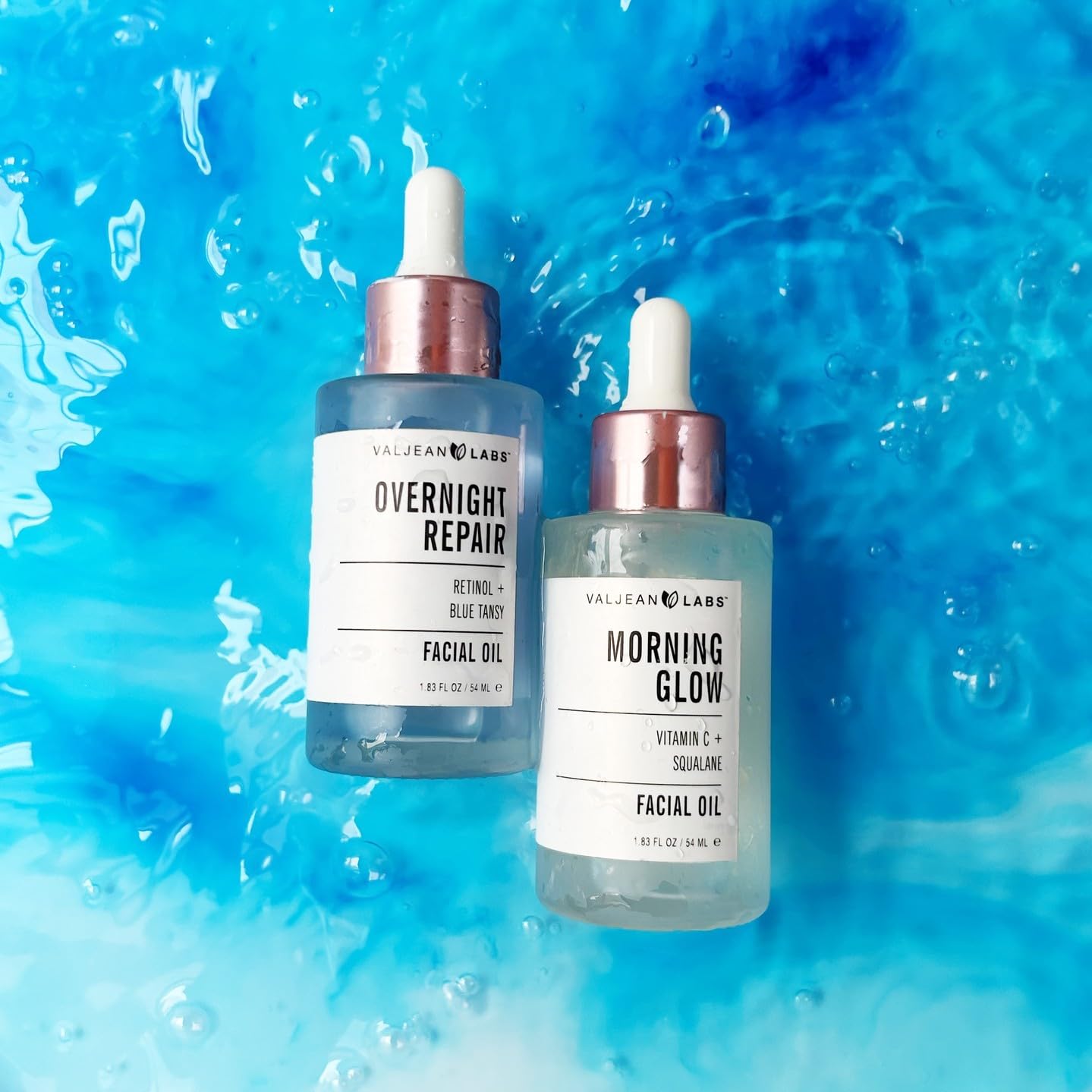 Morning Glow and Overnight Repair Facial Oils Set, 1.83 oz Each