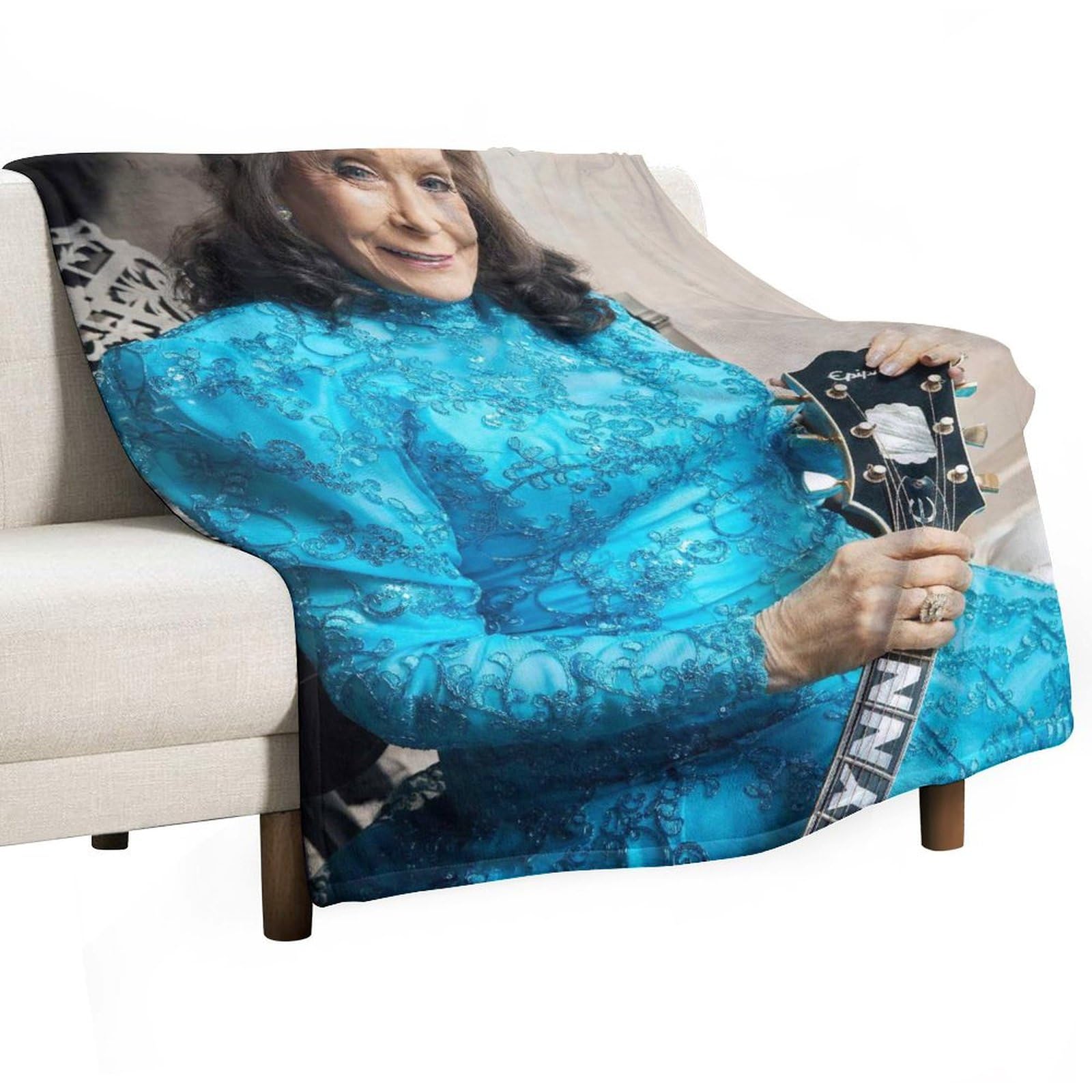 (it:Loretta Lynn American Singer Country Music Poster Coperte super morbida e calda in pile di flanella coperta per tutte le stagioni per letto divano divano 76,2 x 101,6 cm)