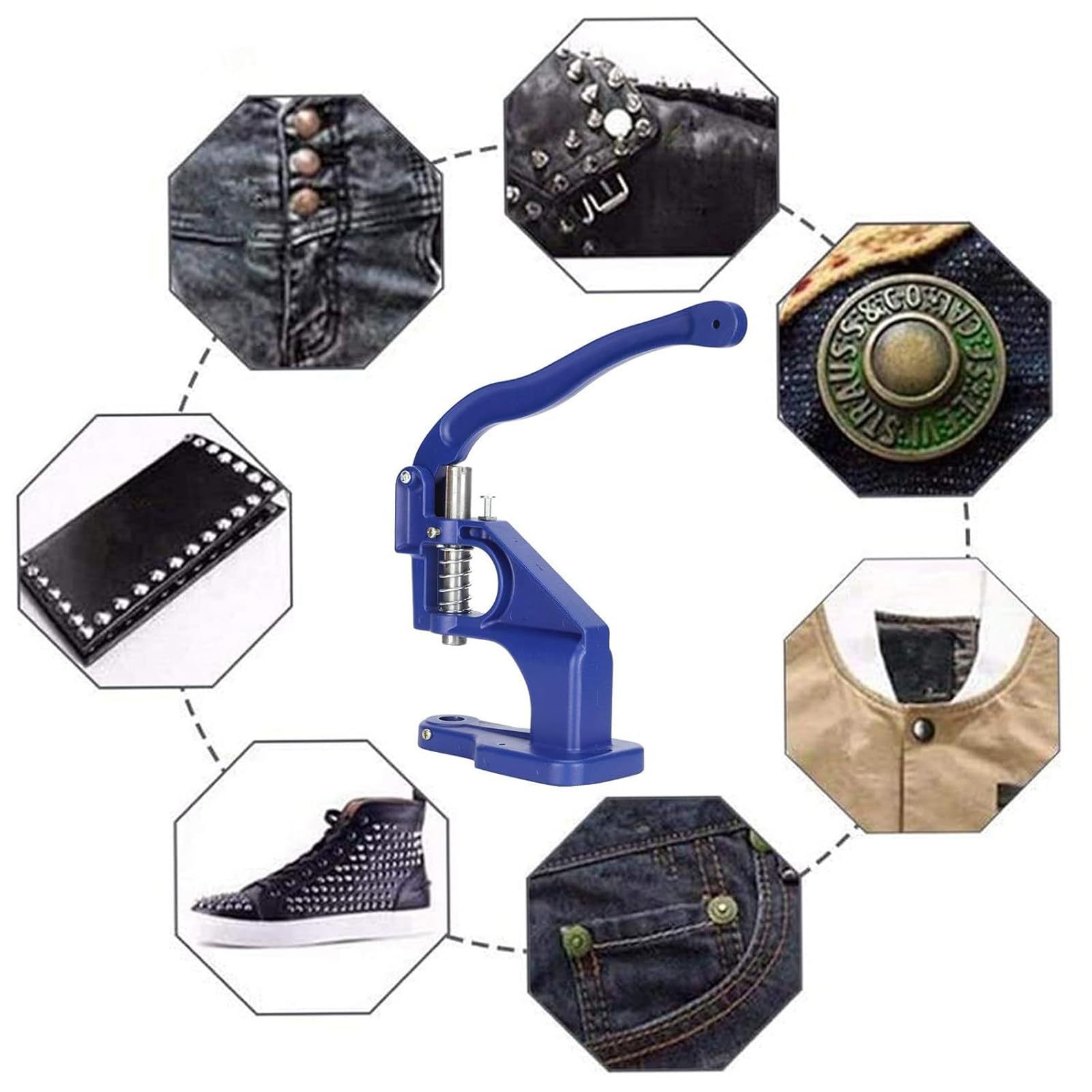 Ojales Metalicos con 3 Matrices Intercambiables, Herramienta para Perforar 3 Agujeros & 3000 Piezas Ojales Metálicos Oro/Plata (6/10/12mm) para Lonas, Banderas, Cortinas, Cuero