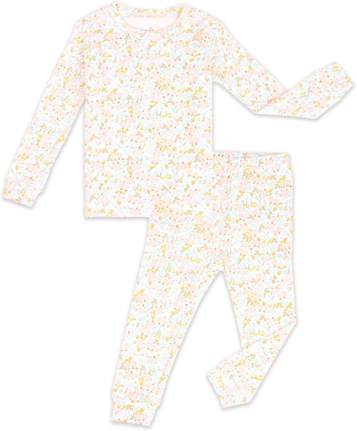 moimoln 6M-8Y Baby & Toddler Girl Floral Pajamas Soft Modal Cotton Breathable Snug-Fit Long Sleeve Sleepwear Set