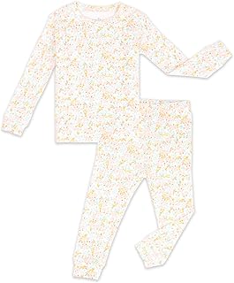 6M-8Y Baby & Toddler Girl Floral Pajamas Soft Modal Cotton Breathable Snug-Fit Long Sleeve Sleepwear Set