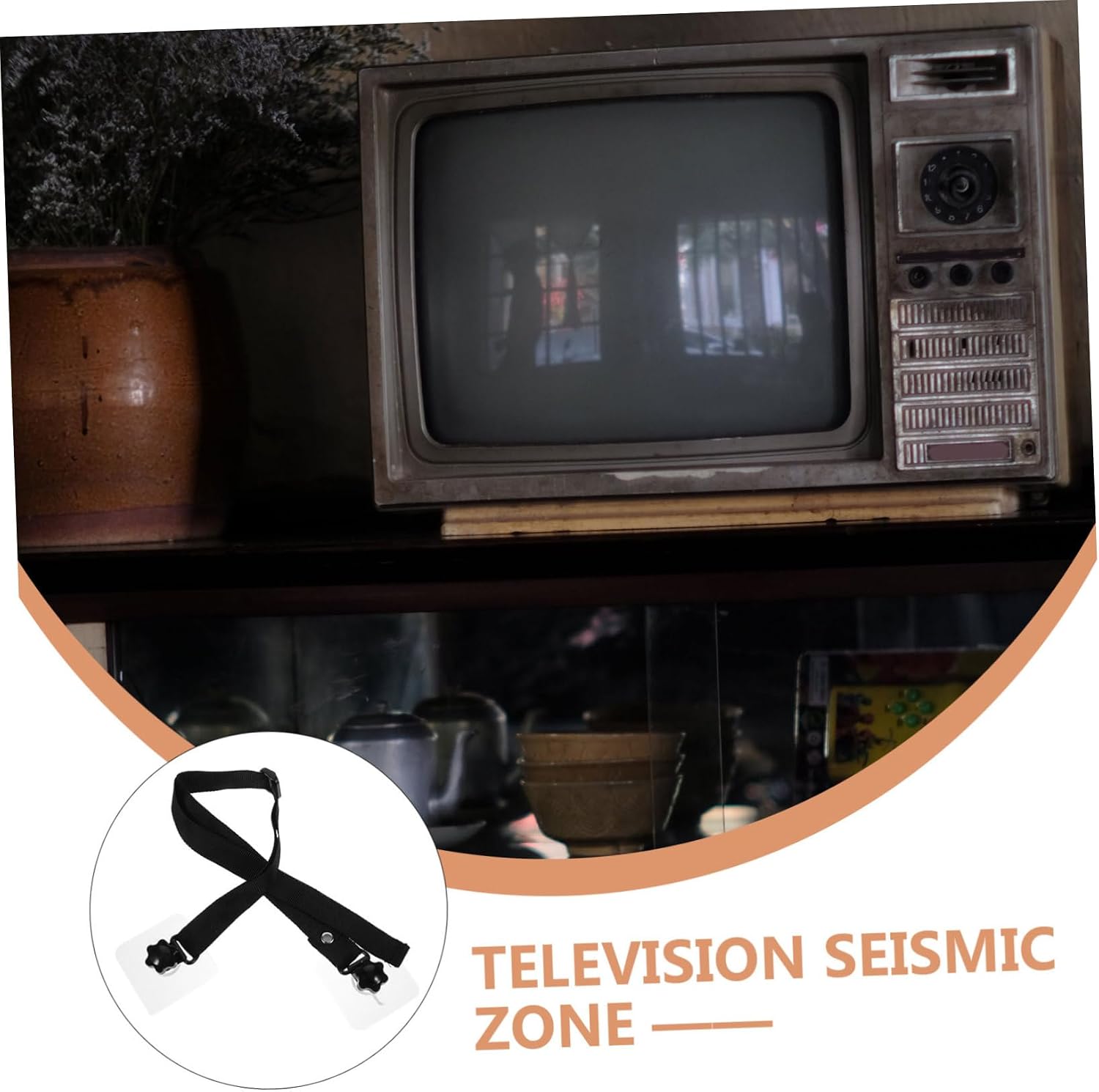 KICHOUSE Adjustable TV Safety Strap Anti-Tip Furniture Anchor for TV Cabinets and Desks Secure Your Television Replaceable Straps Essential Household Safety Accessory