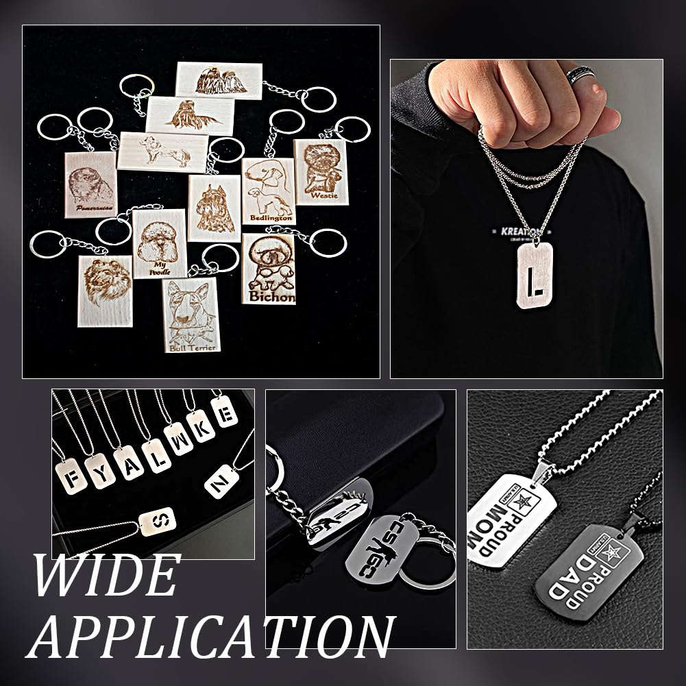 UNICRAFTALE 20 Pièces Grand Rectangle Breloques en Acier Inoxydable - Pendentifs Métal Estampage Étiquette Vierge pour Fabrication de Bijoux 43mm