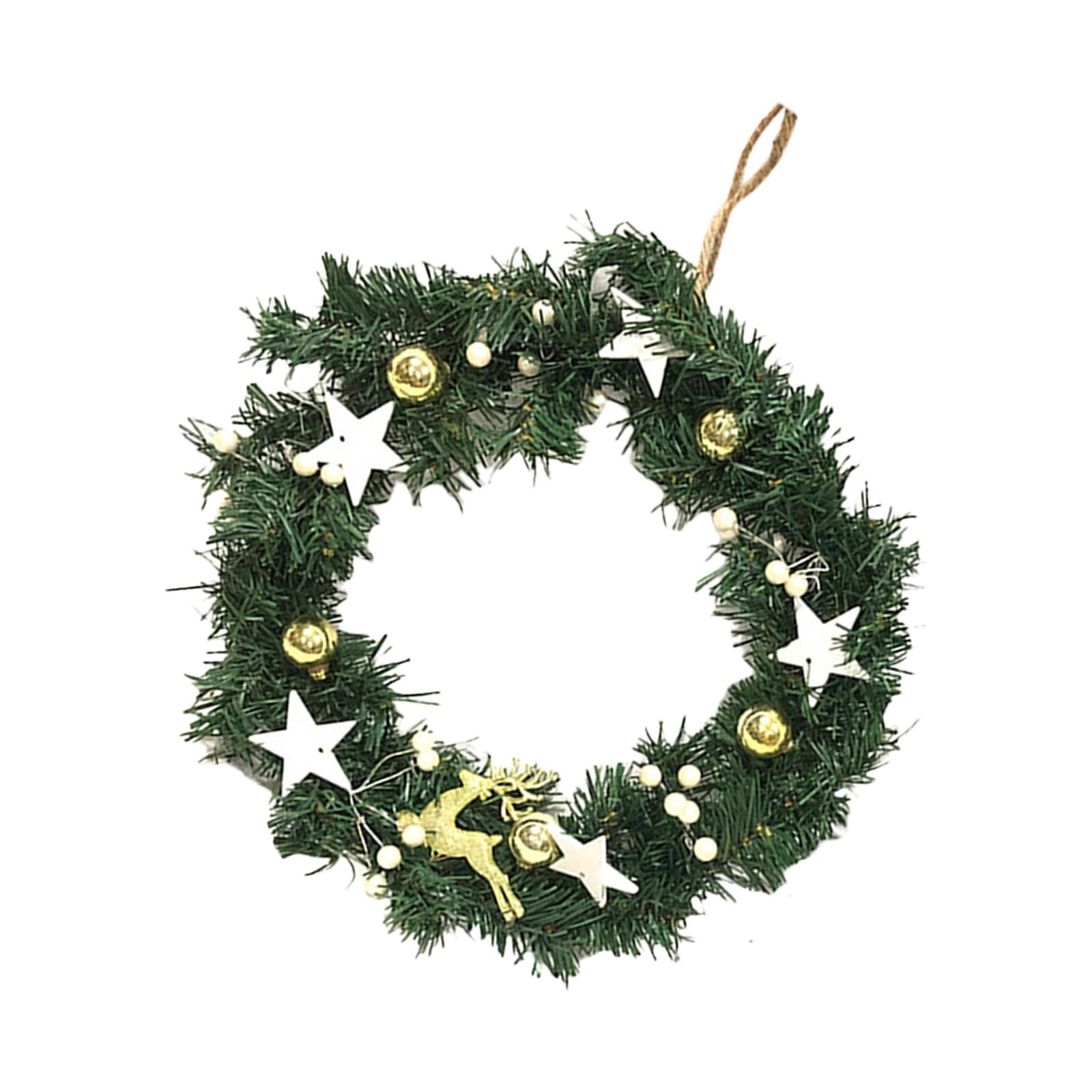 Jazuaiao Garlands Christmas Wreath Artificial Pinecone Front Door Wreath for Indoor Outdoor Holiday Party Decoration Pinecone Front Door