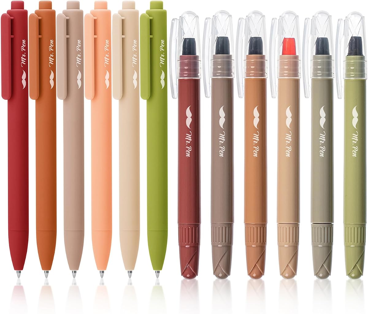 Mr. Pen- Resaltadores y bolígrafos bíblicos, paquete de 12, kit de diario bíblico | Resaltadores de gel de 6 colores sin sangrado y bolígrafos de gel de 6 colores, secado rápido y sin manchas para diario, planificador, útiles escolares