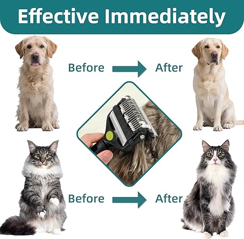 3-IN-1 Pet Grooming Tool — side view showing full product dimensions