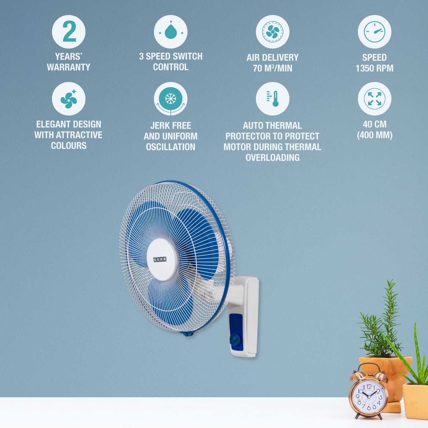 Usha WF Maxx AIR 400MM Blue White WR