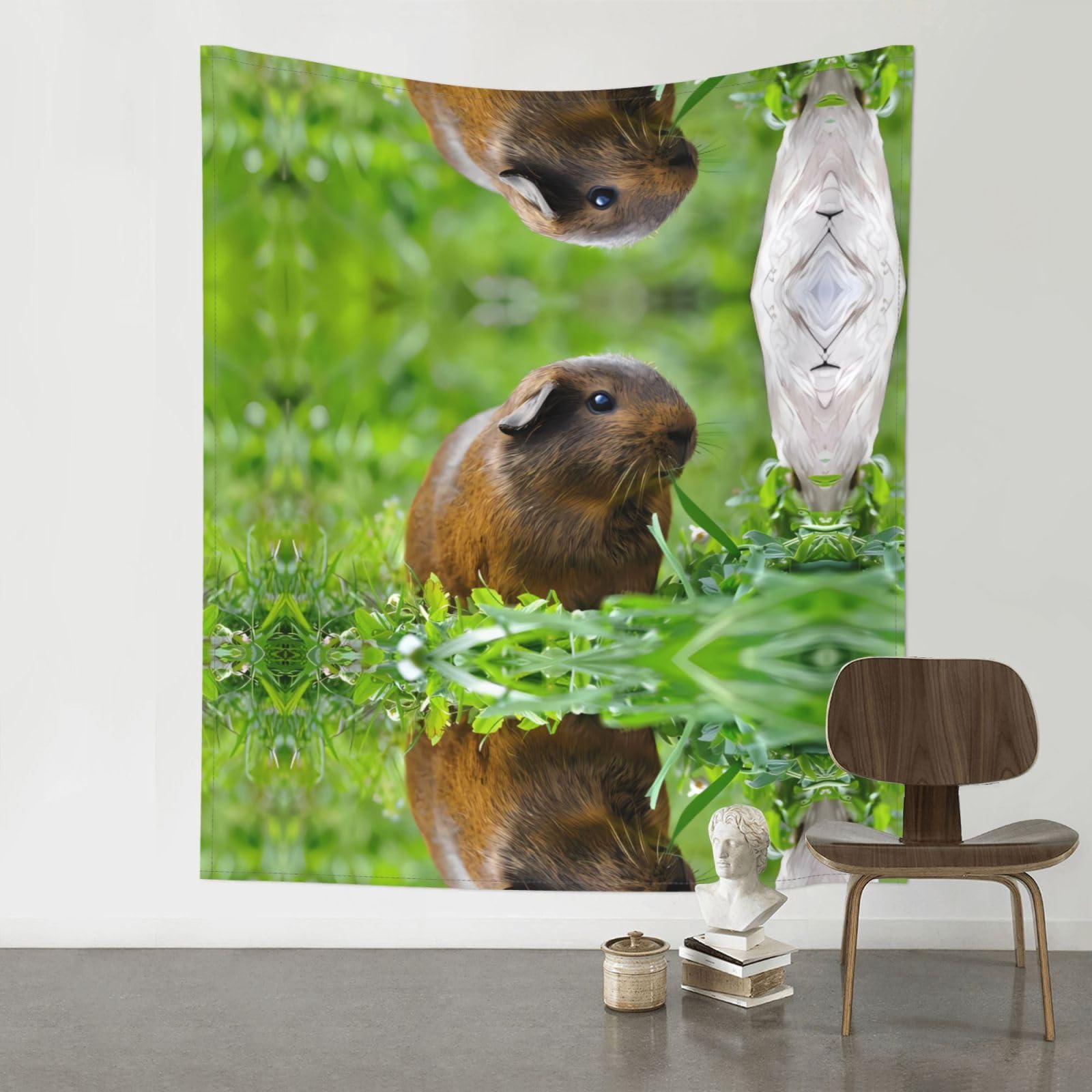 WHJSHOP Guinea Pig Grass Prints 60x51in Wall Tapestry Boho Throw – Durable Polyester Home Decor Dorm Room Beach Blanket