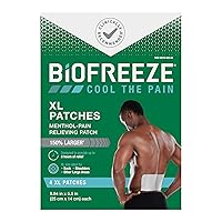Vista 10 de Biofreeze XL Parche de Alivio del Dolor, Parches de Mentol para Alivio del Dolor de Espalda Baja, Parches XL Ideales para Espalda y Hombro, Tela