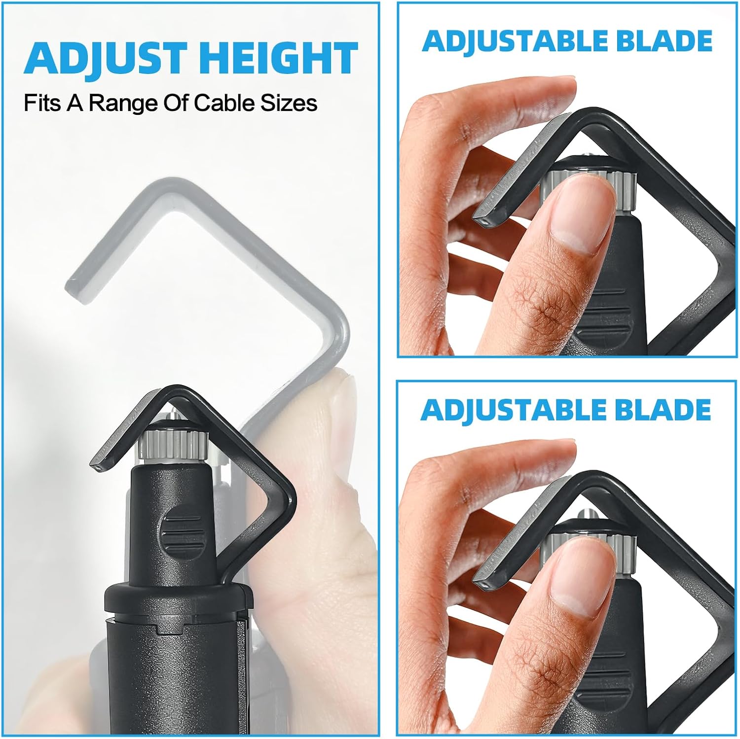 Round Cable Stripper Tool 2 Pack【3/16"–1 1/8" Dia, Adjustable Depth】for Longitudinal, Spiral & Circular Cuts, Fast Cable Jacket Stripping, Sharp Blade Wire Insulation Stripper